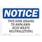 Signmission OSHA Sign, 7" H, Rigid Plastic, NOTICE Sink Drain AWN Acid Waste Neutralization Sign, Landscape OS-NS-P-710-L-16589 - alternate 1